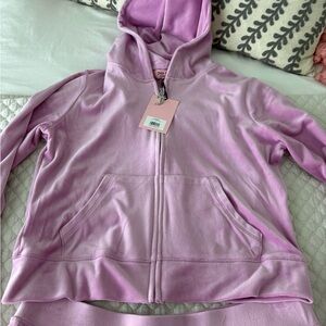 Juicy Couture Lavender Pink Zip-Up Hoodie Sweatshirt